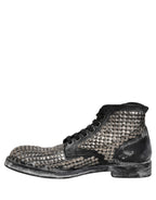 Black Leather Runway Studs Ankle Boots Shoes
