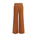 Orange Cotton Flared Pants