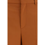 Orange Cotton Flared Pants