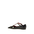Black Goatskin Ballet Flats