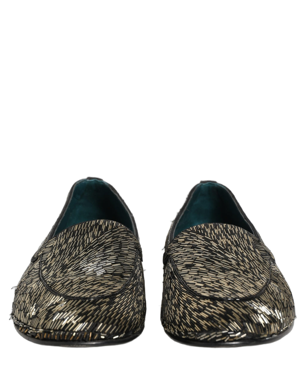 Black Silver Embellished Dress Loafers Shoes