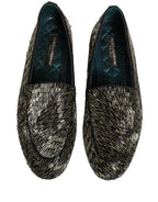 Black Silver Embellished Dress Loafers Shoes