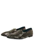 Black Silver Embellished Dress Loafers Shoes