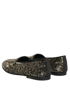 Black Silver Embellished Dress Loafers Shoes