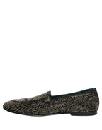 Black Silver Embellished Dress Loafers Shoes