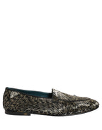 Black Silver Embellished Dress Loafers Shoes