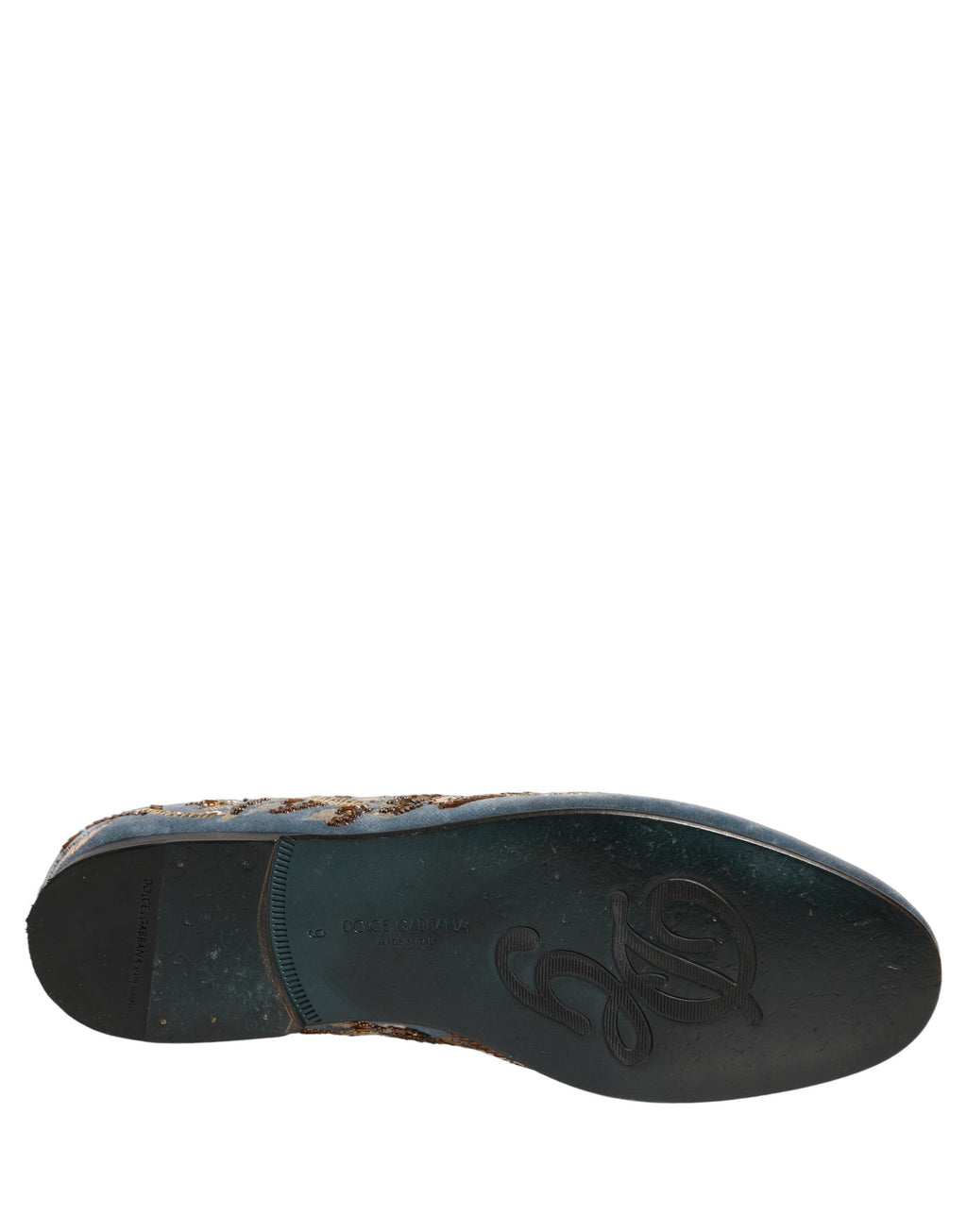 Blue Velvet Embellished Dress Loafers Shoes