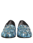 Multicolor Embroidered Sequin Loafers Shoes