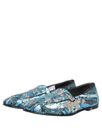 Multicolor Embroidered Sequin Loafers Shoes