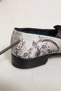 White Sequined Formal Slip On Loafers Shoes