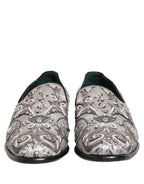 White Sequined Formal Slip On Loafers Shoes