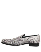 White Sequined Formal Slip On Loafers Shoes