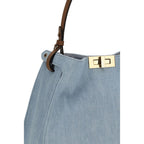 Blue Cotton Handbag