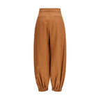 Brown Linen Casual Pants