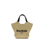 Beige Viscose Shoulder Bag