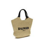 Beige Viscose Shoulder Bag
