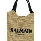 Beige Viscose Shoulder Bag