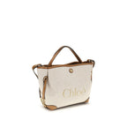 Beige Fabric Shoulder Bag