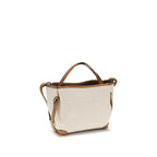 Beige Fabric Shoulder Bag