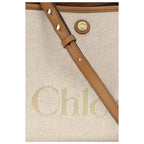 Beige Fabric Shoulder Bag