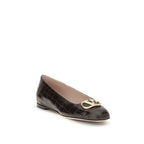 حذاء باليرينا جلد عجل بني