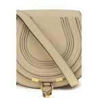 Beige Calf Leather Bos Taurus Shoulder Bag