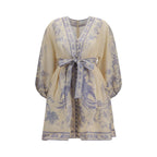 Multicolor Linen Casual Dress