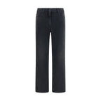 Black Cotton Straight-Leg Jeans
