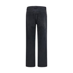 Black Cotton Straight-Leg Jeans