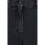 Black Cotton Straight-Leg Jeans