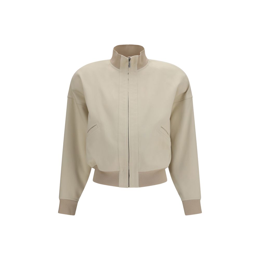 Beige Cotton Bomber