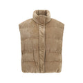 Beige Viscose Sleeveless Jacket