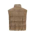 Beige Viscose Sleeveless Jacket