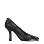Black Leather High Heel Pumps