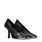 Black Leather High Heel Pumps