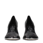 Black Leather High Heel Pumps