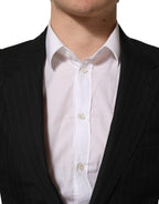 Black Stripes Wool Single Breasted Blazer