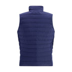 Blue Polyester Sleeveless Jacket