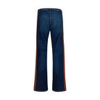 Blue Cotton Flared Jeans