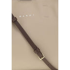 Beige Calf Leather Bos Taurus Shoulder Bag