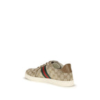 Beige Fabric Athletic Sneakers