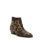 Brown Calf Leather Bos Taurus Ankle Boots