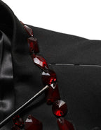 Black Wool Crystal Embellished 2 Piece Suit