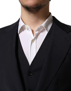 Black Wool Slim Fit Formal 3 Piece Men Suit