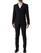 Black Wool Slim Fit Formal 3 Piece Men Suit