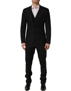 Black Stripes Slim Fit Formal 3 Piece Suit