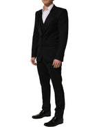 Black Wool Slim Fit Formal 3 Piece Men Suit