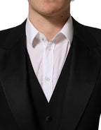 Black Wool Slim Fit Formal 3 Piece Men Suit