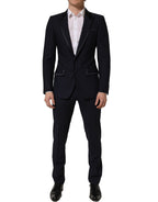 Black Wool Slim Fit Formal 2 Piece Men Suit