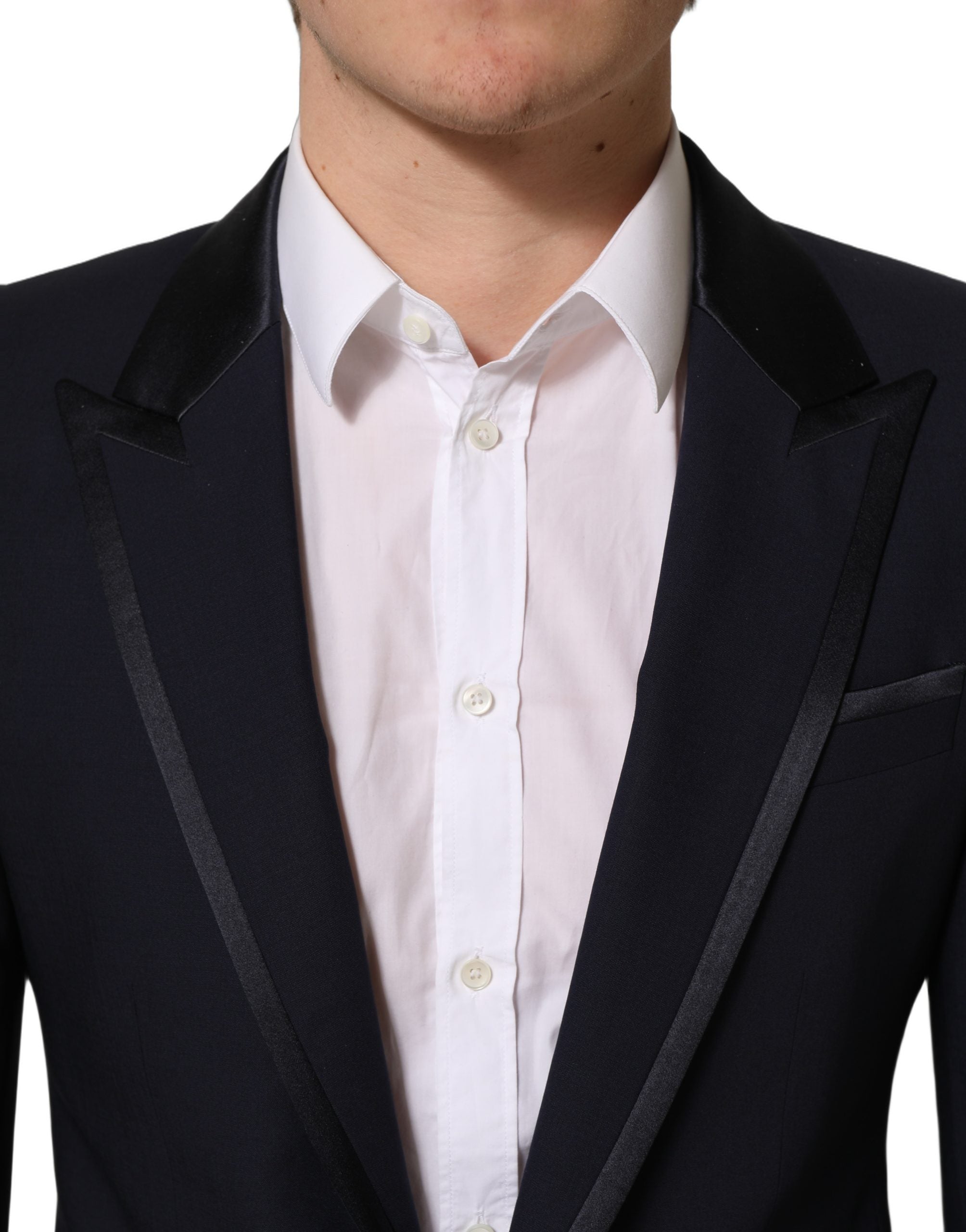 Black Wool Slim Fit Formal 2 Piece Men Suit